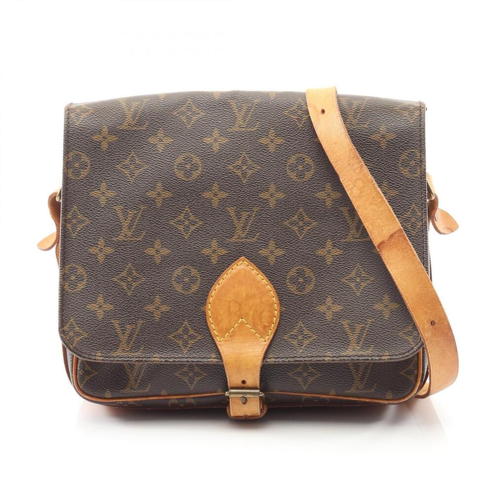 Louis Vuitton Cartouchiere Monogram Shoulder Bag Canvas Leather Brown